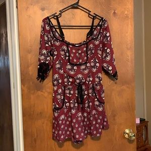 Red Paisley Romper